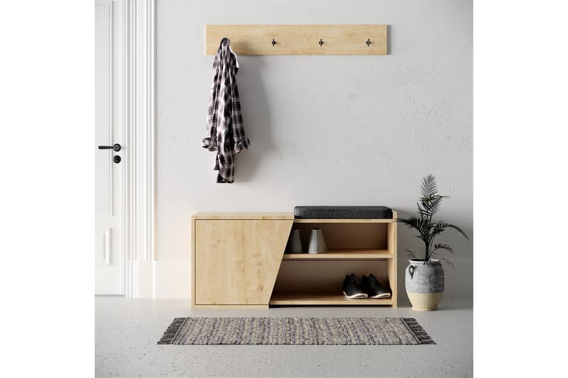 Skoskåp Finones 104x37 cm - Trä/natur - Förvaring - Skoförvaring - Skobänk & skohylla med bänk