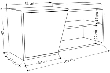 Skoskåp Finones 104x37 cm - Trä/natur - Förvaring - Skoförvaring - Skobänk & skohylla med bänk