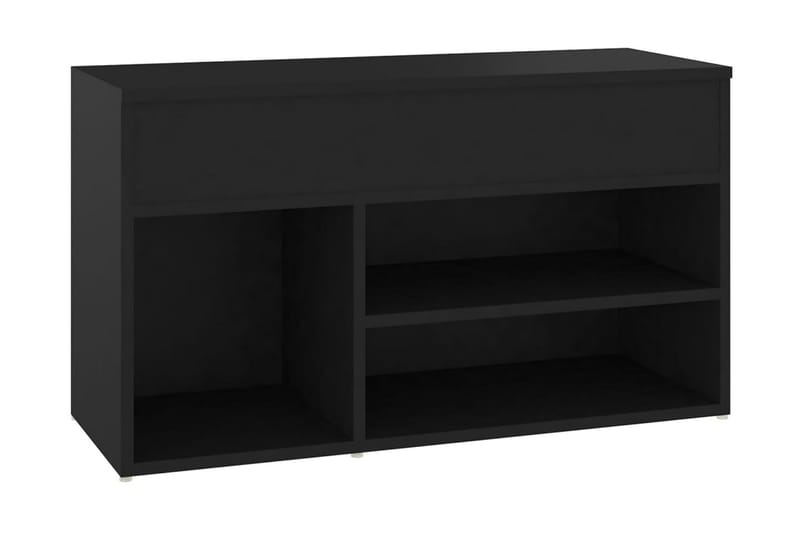 Skobänk svart 80x30x45 cm spånskiva - Svart - Hallförvaring - Skobänk & skohylla med bänk