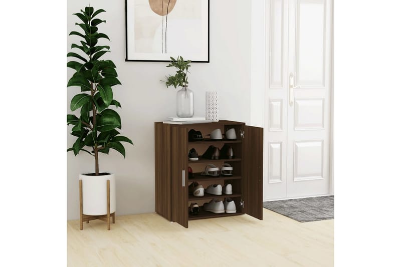 beBasic Skoställ brun ek 60x35x70 cm konstruerat trä - Brown - Hallförvaring - Skohylla & skoställ