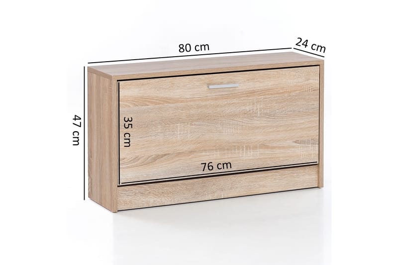 Skohylla Kayliegh 80x24 cm - Trä|natur - Förvaring - Skoförvaring - Skohylla & skoställ