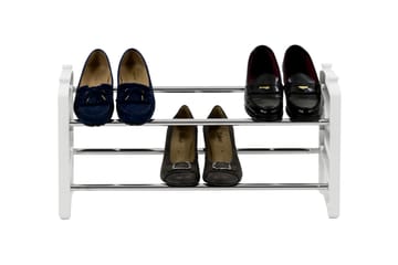 Skoställ Peppe 62/110 cm - Vit|Krom - Förvaring - Skoförvaring - Skohylla & skoställ