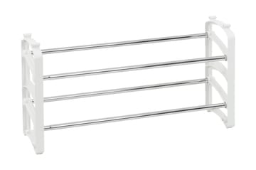Skoställ Peppe 62/110 cm - Vit|Krom - Förvaring - Skoförvaring - Skohylla & skoställ
