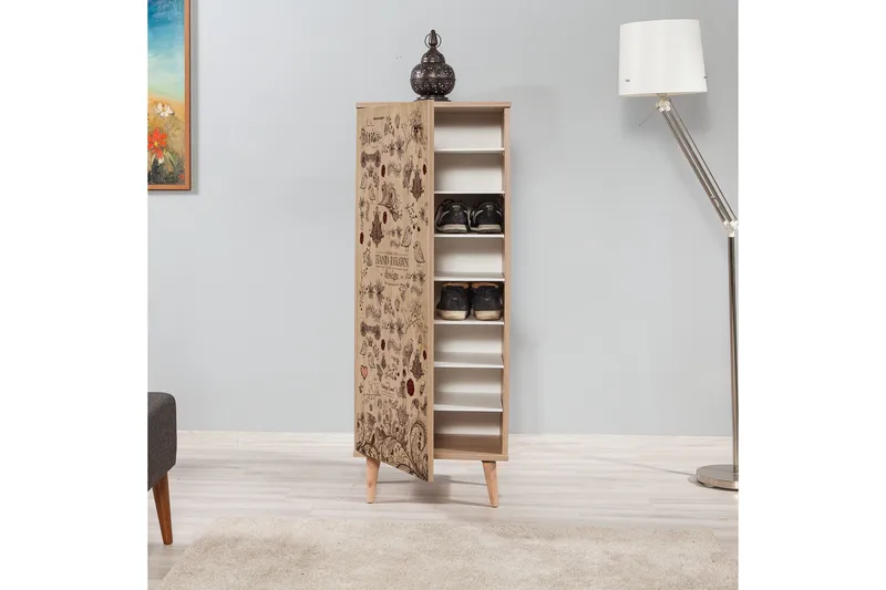 Brokind Skoskåp 50 cm - Brun/Mönstrad - Förvaring - Skoförvaring - Skoskåp