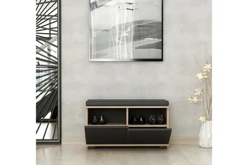 Drago Skoskåp 80 cm - Valnöt/Svart - Förvaring - Skoförvaring - Skoskåp