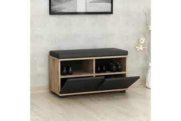 Drago Skoskåp 80 cm - Valnöt/Svart - Förvaring - Skoförvaring - Skoskåp