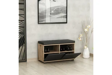 Drago Skoskåp 80 cm - Valnöt/Svart - Förvaring - Skoförvaring - Skoskåp