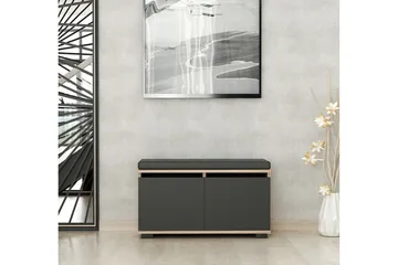 Drago Skoskåp 80 cm - Valnöt/Svart - Förvaring - Skoförvaring - Skoskåp