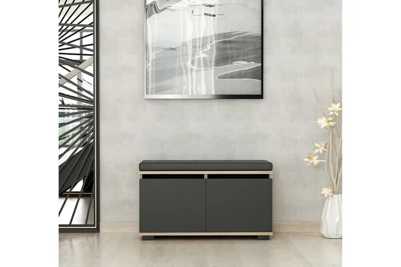 Drago Skoskåp 80 cm - Valnöt/Svart - Förvaring - Skoförvaring - Skoskåp