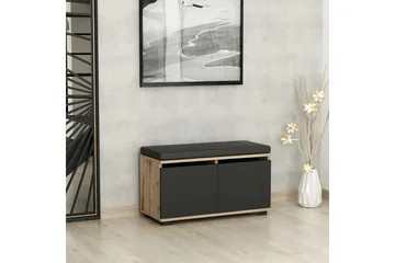 Drago Skoskåp 80 cm - Valnöt/Svart - Förvaring - Skoförvaring - Skoskåp