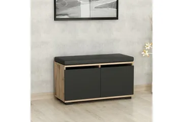 Drago Skoskåp 80 cm - Valnöt/Svart - Förvaring - Skoförvaring - Skoskåp