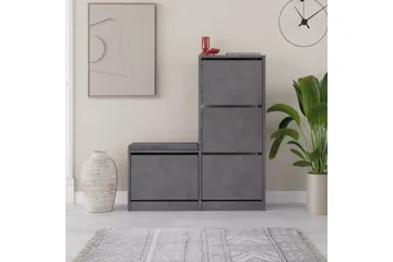 Dude Skoskåp 105 cm - Grå - Förvaring - Skoförvaring - Skoskåp