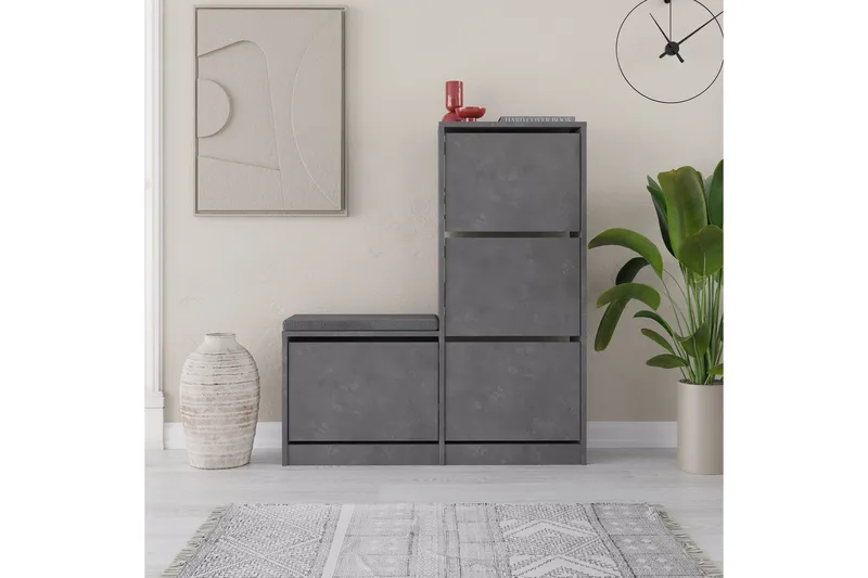 Dude Skoskåp 105 cm - Grå - Förvaring - Skoförvaring - Skoskåp