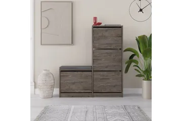 Dude Skoskåp 105 cm - Mörkbrun - Förvaring - Skoförvaring - Skoskåp