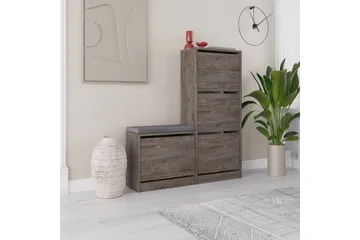 Dude Skoskåp 105 cm - Mörkbrun - Förvaring - Skoförvaring - Skoskåp