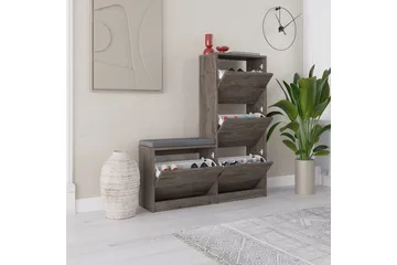 Dude Skoskåp 105 cm - Mörkbrun - Förvaring - Skoförvaring - Skoskåp