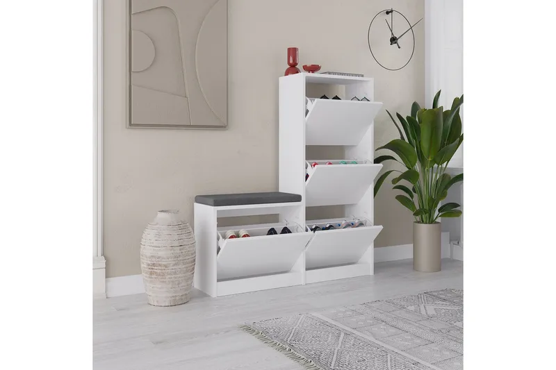 Dude Skoskåp 105 cm - Vit - Förvaring - Skoförvaring - Skoskåp