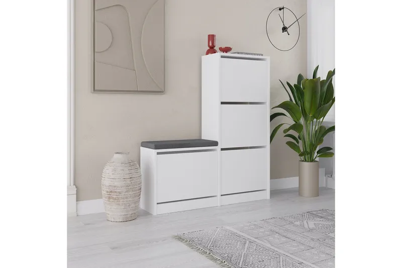 Dude Skoskåp 105 cm - Vit - Förvaring - Skoförvaring - Skoskåp