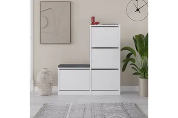 Dude Skoskåp 105 cm - Vit - Förvaring - Skoförvaring - Skoskåp