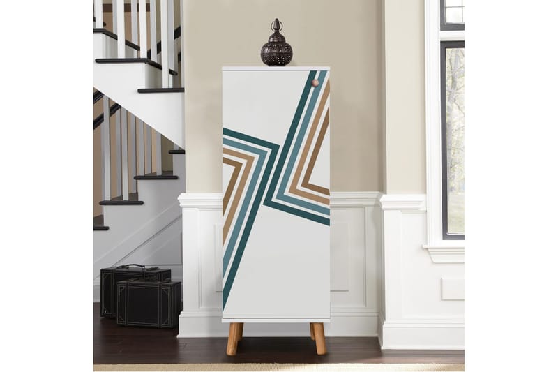 Gelsgan Skoskåp 50 cm - Vit/Blå - Förvaring - Skoförvaring - Skoskåp