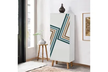 Gelsgan Skoskåp 50 cm - Vit/Blå - Förvaring - Skoförvaring - Skoskåp