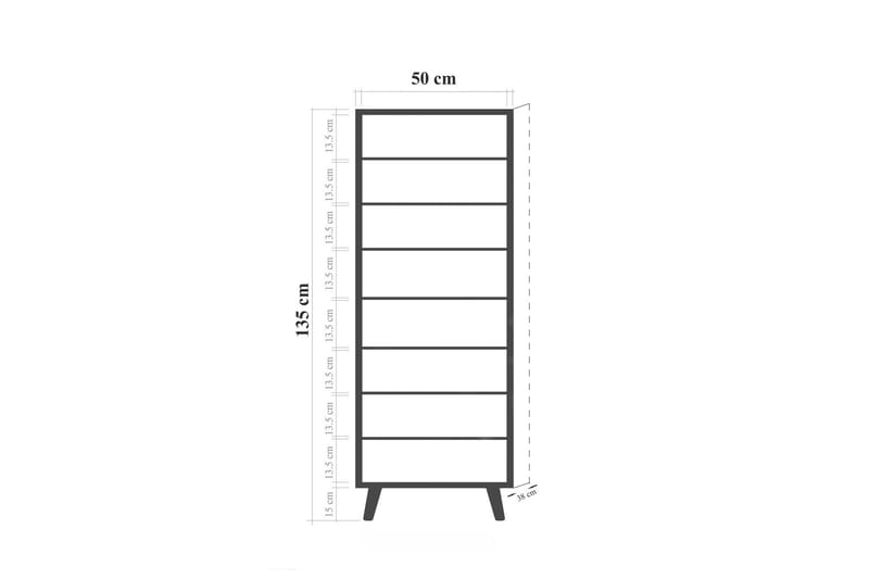 Gelsgan Skoskåp 50 cm - Vit/Brun - Förvaring - Skoförvaring - Skoskåp