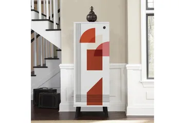 Gelsgan Skoskåp 50 cm - Vit/Röd - Förvaring - Skoförvaring - Skoskåp