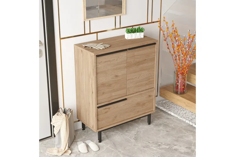 Liyakat Skoskåp 74,8 cm - Valnöt - Förvaring - Skoförvaring - Skoskåp