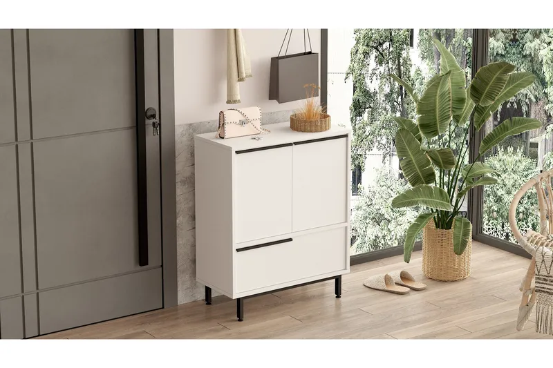 Liyakat Skoskåp 74,8 cm, Vit