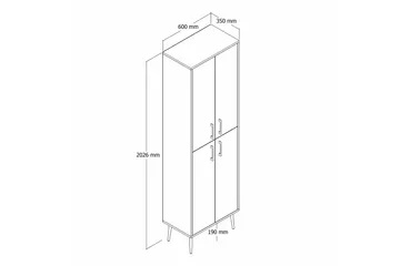 Retzow Skoskåp 60 cm - Guld/Vit - Förvaring - Skoförvaring - Skoskåp