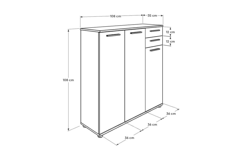 Skoskåp 108x108 cm - Vit - Förvaring - Skoförvaring - Skoskåp
