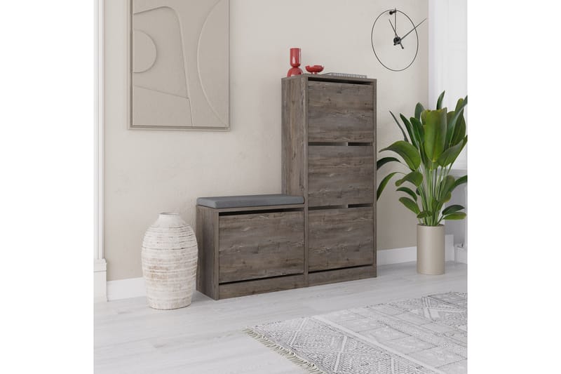 Skoskåp Dude 105 cm - Mörkbrun - Förvaring - Skoförvaring - Skoskåp