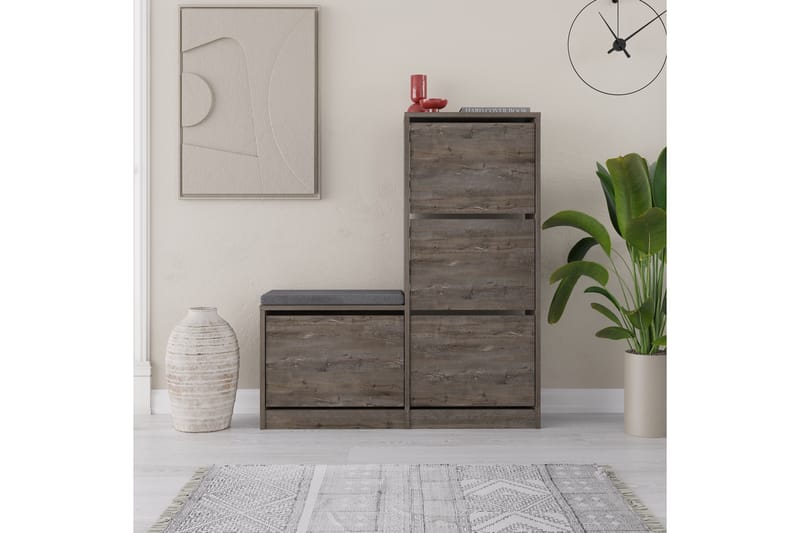 Skoskåp Dude 105 cm - Mörkbrun - Förvaring - Skoförvaring - Skoskåp
