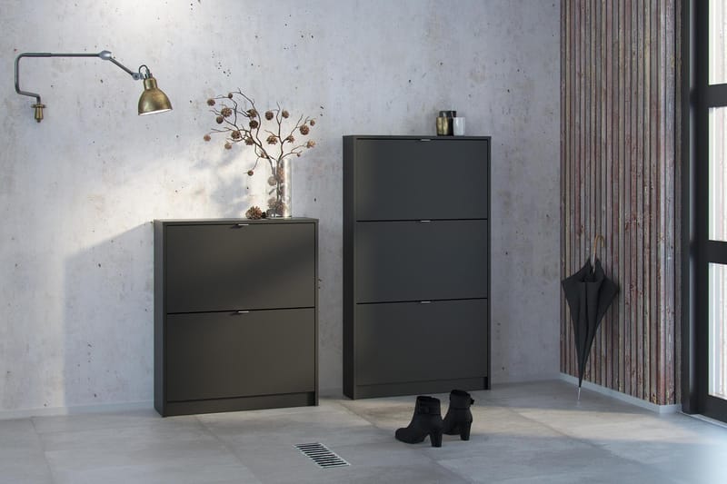 Skoskåp Malwine 2 Fack - Svart - Förvaring - Skoförvaring - Skoskåp