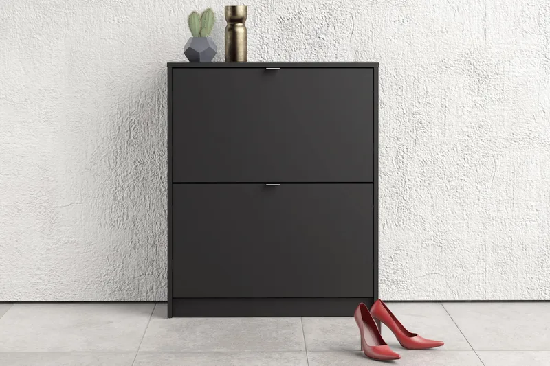 Skoskåp Malwine 2 Fack - Svart - Förvaring - Skoförvaring - Skoskåp