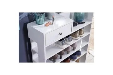 Skoskåp Wohnling Folierad spånskiva öppet rack 1 låda - Förvaring - Skoförvaring - Skohylla & skoställ