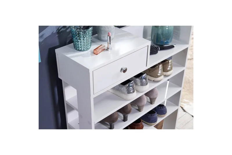 Skoskåp Wohnling Folierad spånskiva öppet rack 1 låda - Förvaring - Skoförvaring - Skohylla & skoställ