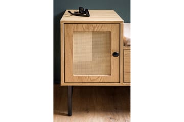 Skoskåp Wohnling Klädd Bänk Ekmönstrad Folie 1 Dörr 1 Låda - Förvaring - Skoförvaring - Skobänk & skohylla med bänk