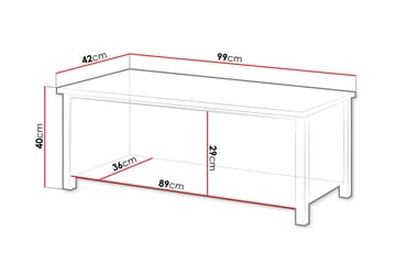 Storys Skobänk 99 cm - Vit - Förvaring - Skoförvaring - Skobänk & skohylla med bänk