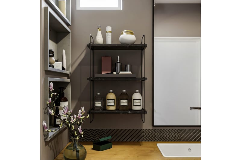 Övriga hyllor Pulalis Vägghylla 40 cm Svart,Marmor - Förvaring - Hylla