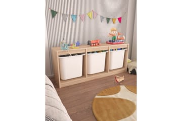 Alvora Förvaringslådor 132,3 cm - Natur/Vit - Förvaring - Småförvaring - Förvaringslåda