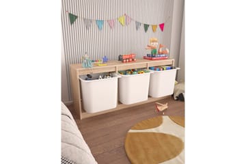 Alvora Förvaringslådor 132,3 cm - Natur/Vit - Förvaring - Småförvaring - Förvaringslåda
