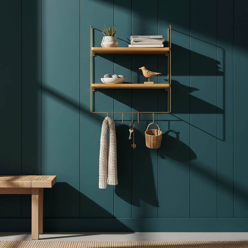 Alvorn Vägghylla 58x42 cm - Guld Och Natur - Förvaring - Småförvaring - Väggförvaring