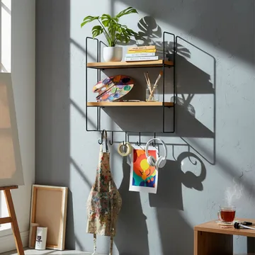 Alvorn Vägghylla 58x42 cm - Guld Och Natur - Förvaring - Småförvaring - Väggförvaring