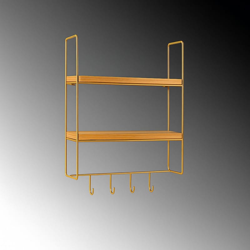 Alvorn Vägghylla 58x42 cm - Guld/Natur - Förvaring - Småförvaring - Väggförvaring