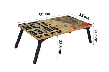 Bourdeau Laptopställ 25 cm - Trä/natur/Svart - Förvaring - Småförvaring