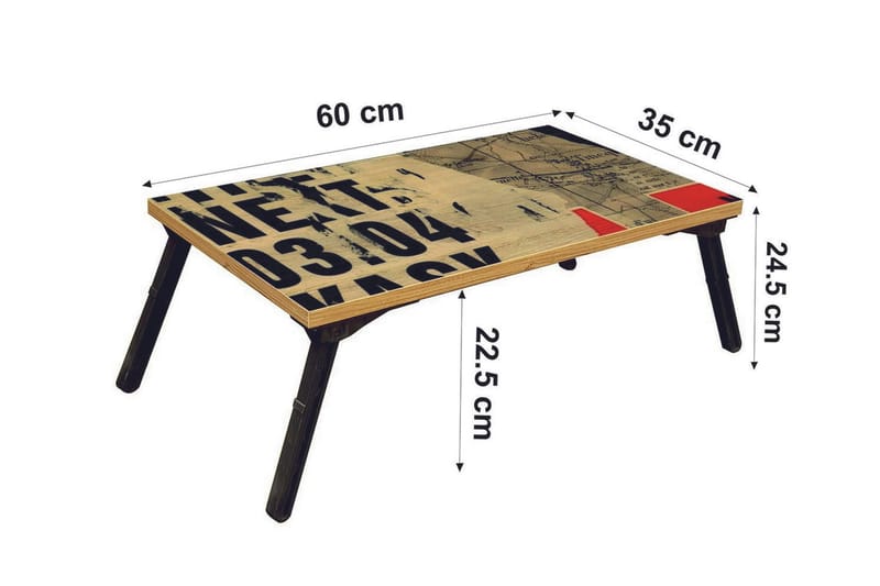 Bourdeau Laptopställ 25 cm - Trä/natur/Svart - Förvaring - Småförvaring