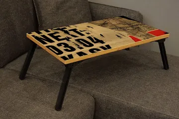 Bourdeau Laptopställ 25 cm - Trä/natur/Svart - Förvaring - Småförvaring