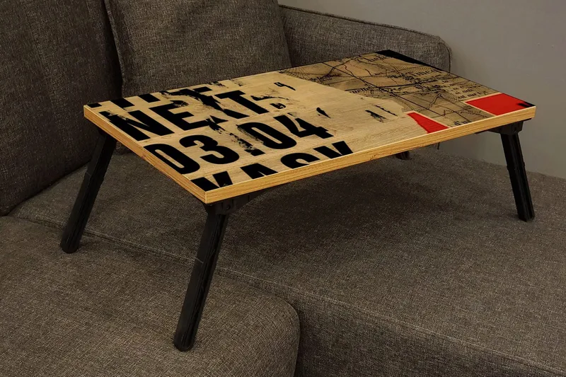 Bourdeau Laptopställ 25 cm - Trä/natur/Svart - Förvaring - Småförvaring