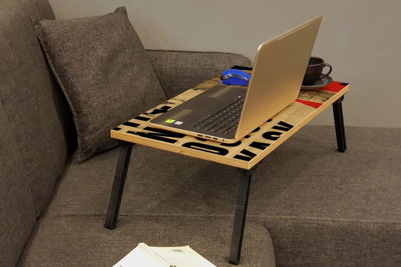Bourdeau Laptopställ 25 cm - Trä/natur/Svart - Förvaring - Småförvaring